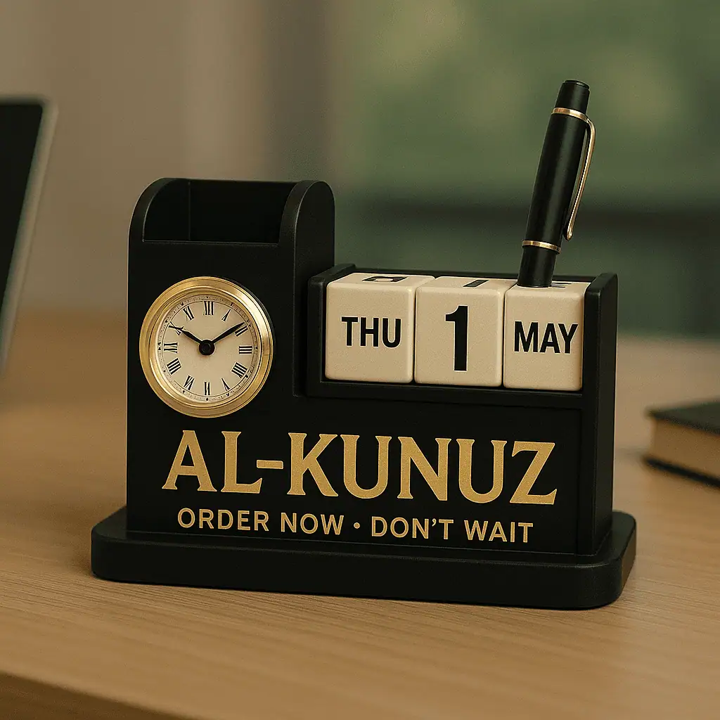 custom desk clock & calendar organizer